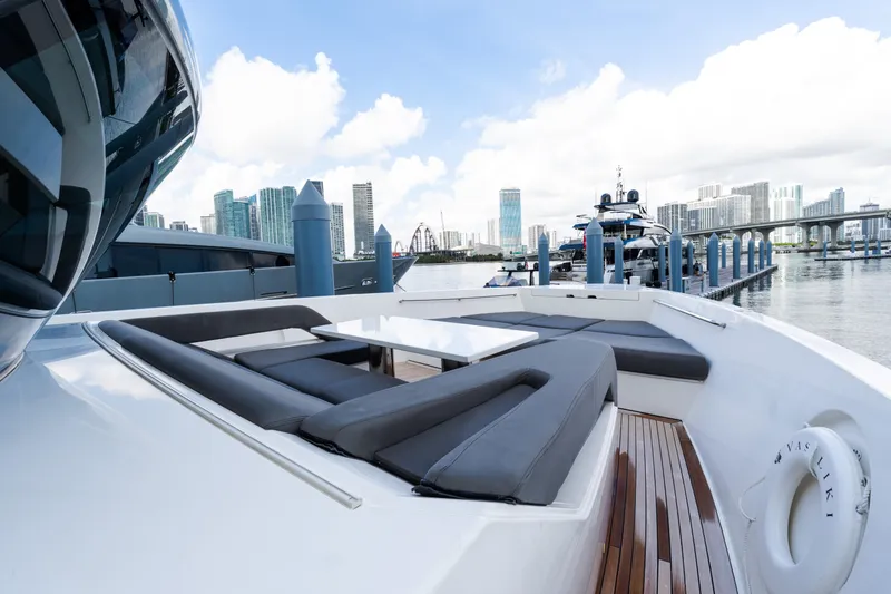 Slide: The Image of Engine room of 2019 Sanlorenzo SX76 yacht with wiring, equipment, and tools. - 34
