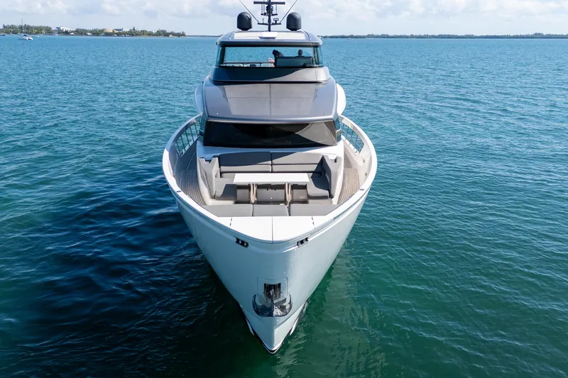 Slide: The Image of Luxurious interior of 2019 Sanlorenzo SX76 yacht with elegant seating and modern decor. - 9