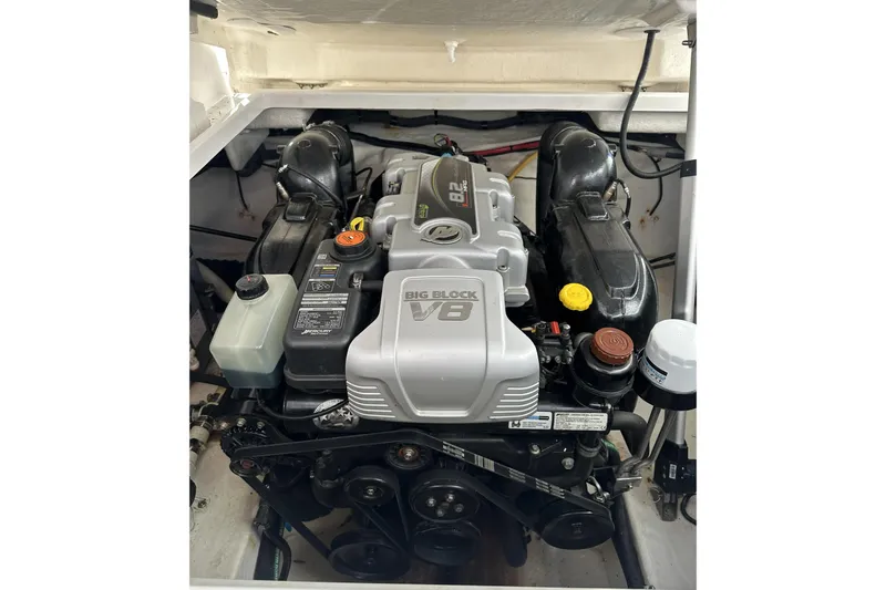 Slide: The Image of Engine of 2016 Monterey 295 Sport Yacht, featuring a Big Block V8. - 15