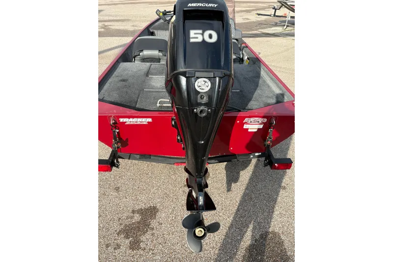 Slide: The Image of 2020 Tracker Bass Tracker Classic XL with Mercury 50 outboard motor, rear view. - 3