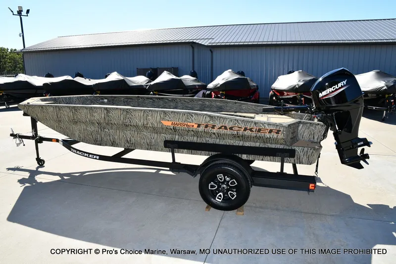 Slide: The Image of Tracker Grizzly 1756 T Marsh w/60HP Tiller 2026 - 70