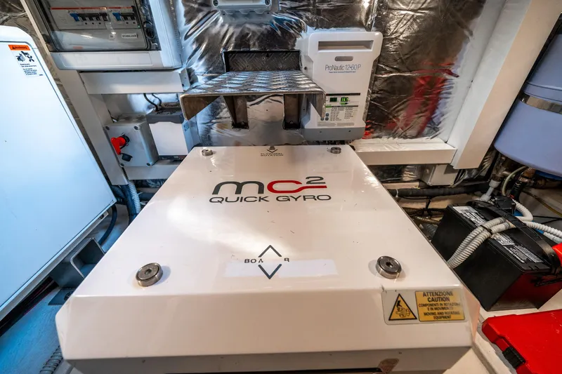 Slide: The Image of Engine room of 2023 Pardo Yachts 43 featuring MC2 Quick Gyro stabilizer. - 42
