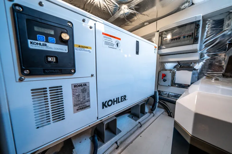 Slide: The Image of Engine room of 2023 Pardo Yachts 43 featuring Kohler generator. - 43