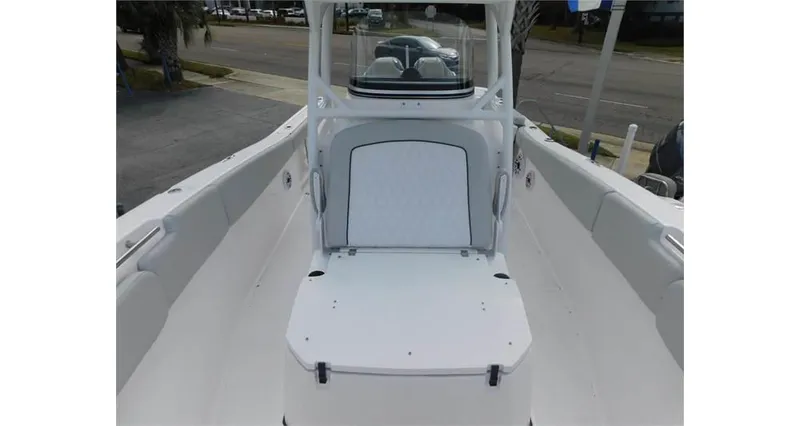 Slide: The Image of 2022 Sea Fox 288 Commander boat interior, featuring spacious seating and modern design. - 8