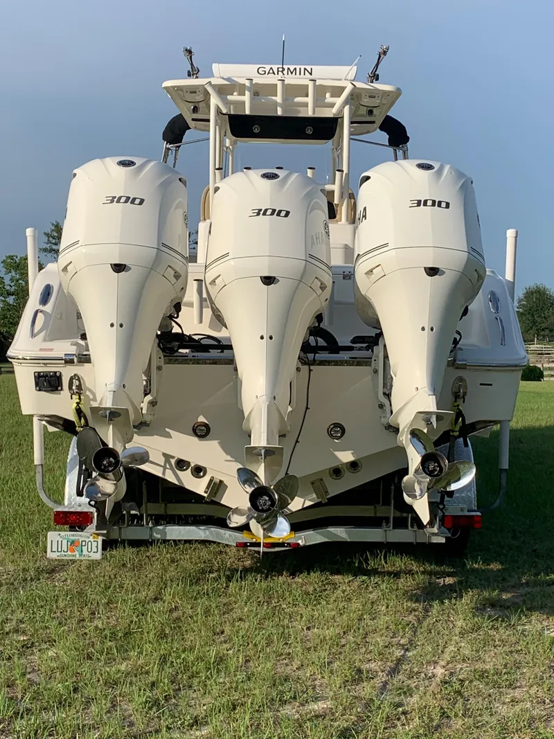 Slide: The Image of 2016 Key West 351 Billistic boat with triple 300 HP engines. - 3