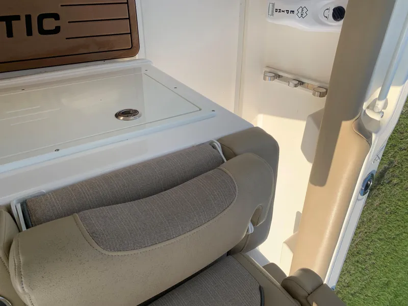Slide: The Image of Interior seating and storage area of a 2016 Key West 351 Billistic boat. - 42