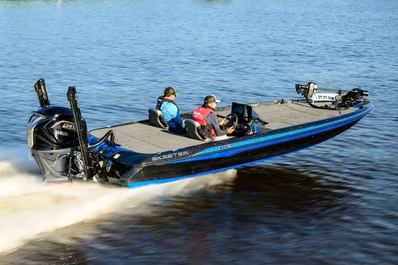 Slide: The Image of Dashboard of 2026 Skeeter ZXE20 boat with Humminbird Xplore 12 display. - 2