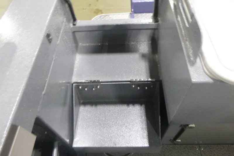 Slide: The Image of Interior view of 2026 KingFisher 2425 Escape HT boat, featuring storage compartment. - 30