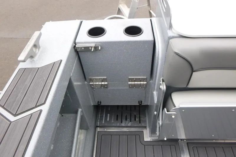 Slide: The Image of Interior of 2026 KingFisher 25 XAC boat with seating and cup holders. - 15