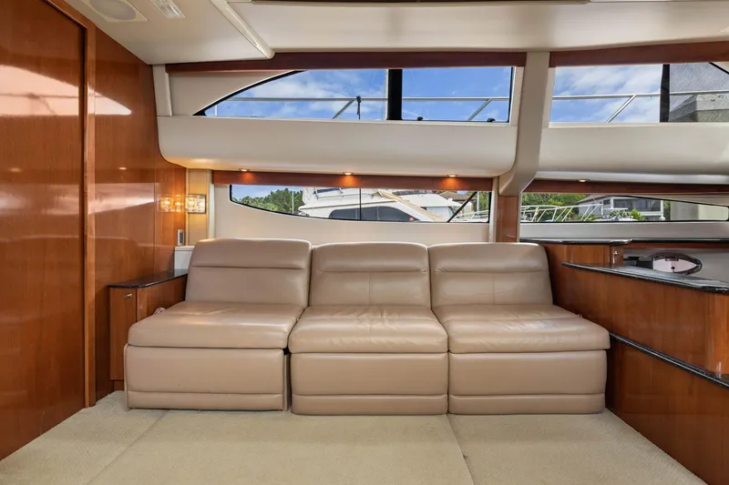 Slide: The Image of Luxurious interior of 2008 Meridian 408 Motoryacht with leather seating and panoramic windows. - 25
