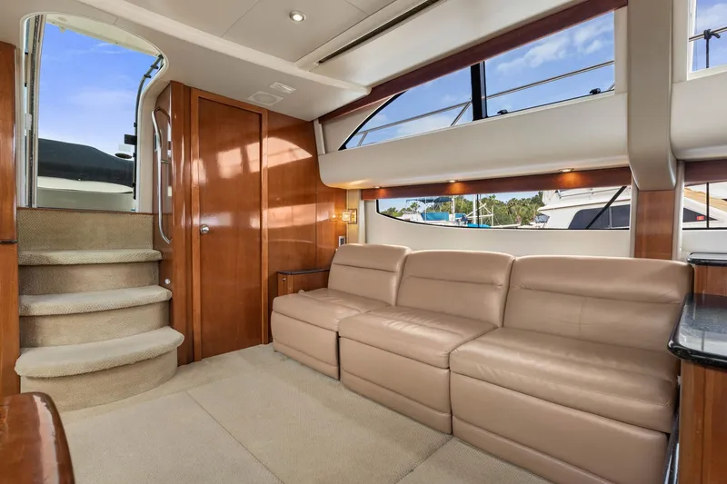 Slide: The Image of Luxurious interior of 2008 Meridian 408 Motoryacht with plush seating and elegant wood finishes. - 27