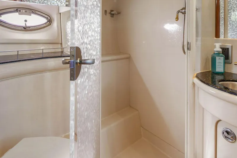 Slide: The Image of Bathroom interior of 2008 Meridian 408 Motoryacht with shower and sink. - 40
