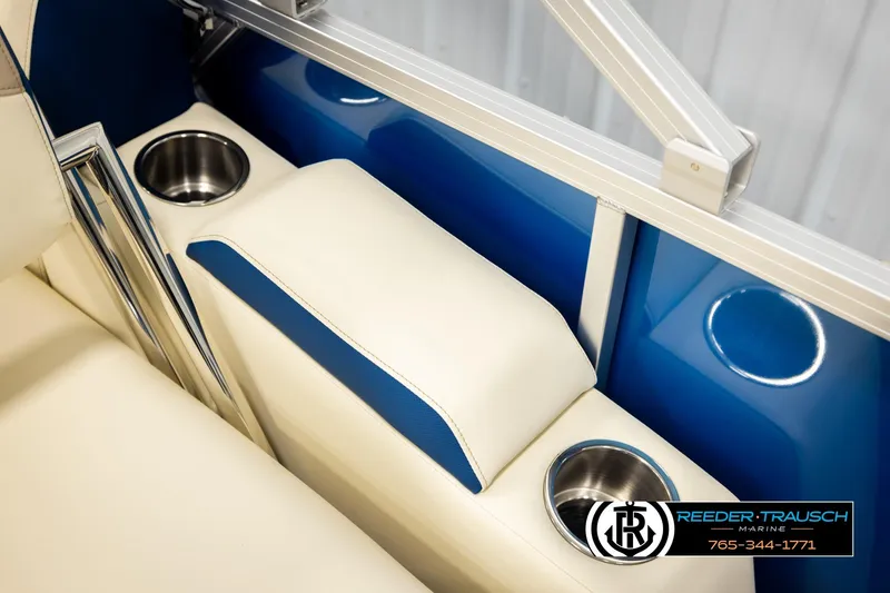 Slide: The Image of Luxurious seating with cup holders in 2026 Avalon LSZ QLS boat interior. - 45