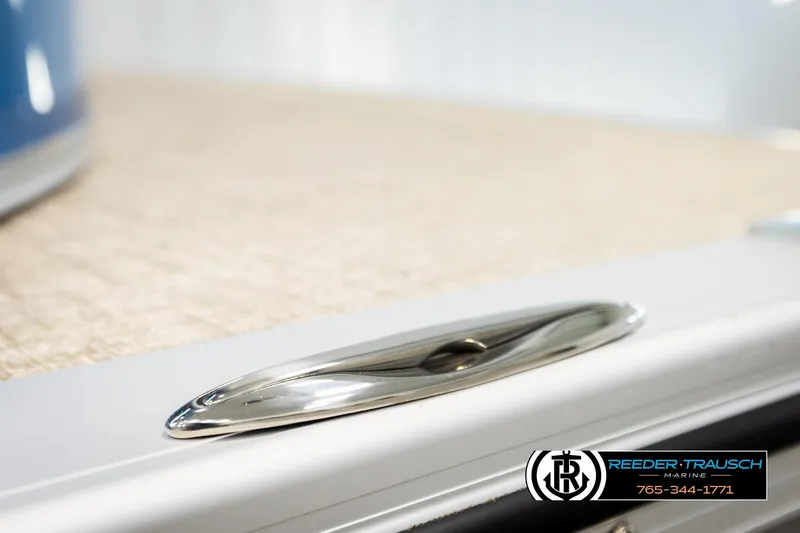 Slide: The Image of Close-up of 2026 Avalon LSZ QLS boat detail with sleek chrome finish. - 51