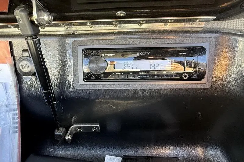 Slide: The Image of Sony stereo system in a 2008 Cobalt 202 boat dashboard. - 34