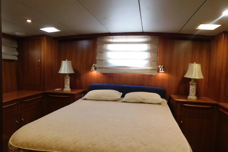 Slide: The Image of Luxurious bedroom interior of 1995 Jefferson 52 Riviana Cockpit MY yacht. - 14