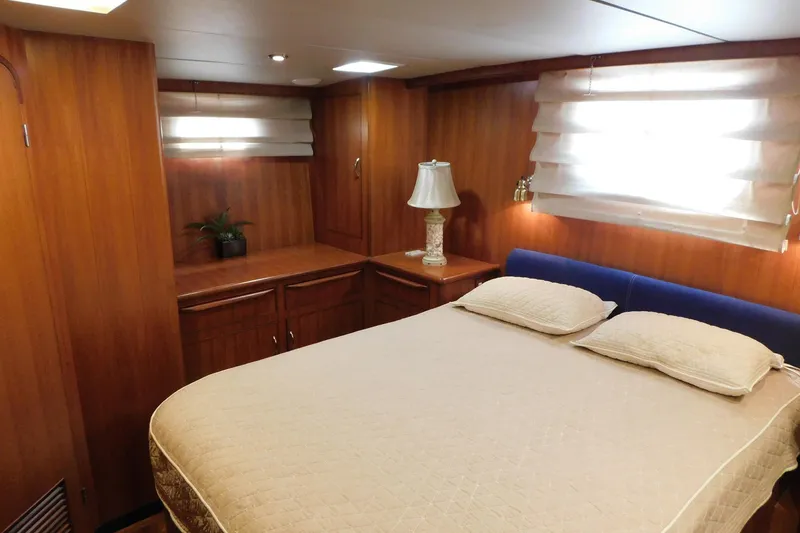 Slide: The Image of Luxurious bedroom interior of 1995 Jefferson 52 Riviana Cockpit MY yacht. - 16