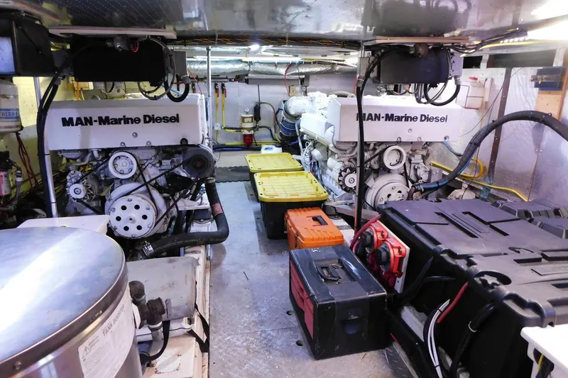 Slide: The Image of Engine room of 1995 Jefferson 52 Riviana Cockpit MY with MAN Marine Diesel engines. - 42