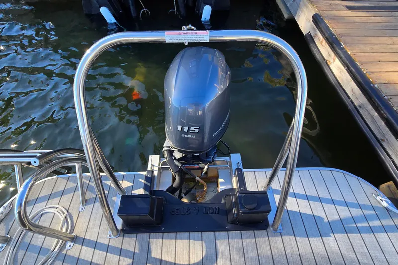 Slide: The Image of 2023 G3 Select 22RC boat with Yamaha 115 outboard motor at dock. - 11