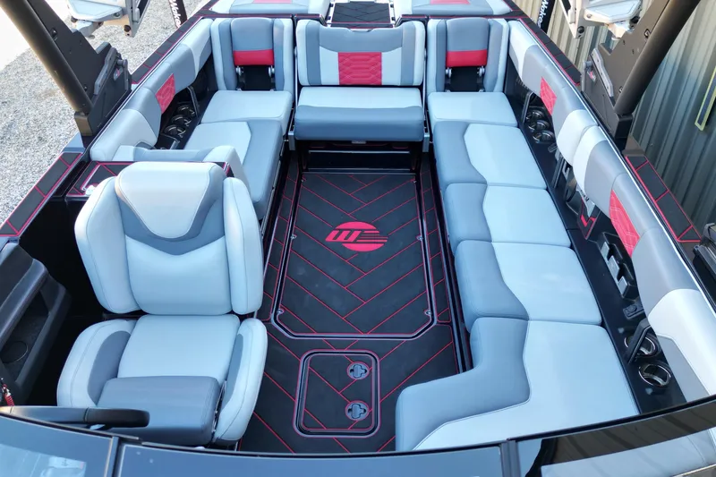 Slide: The Image of 2023 Malibu Wakesetter 25 LSV interior with spacious seating and stylish design. - 15