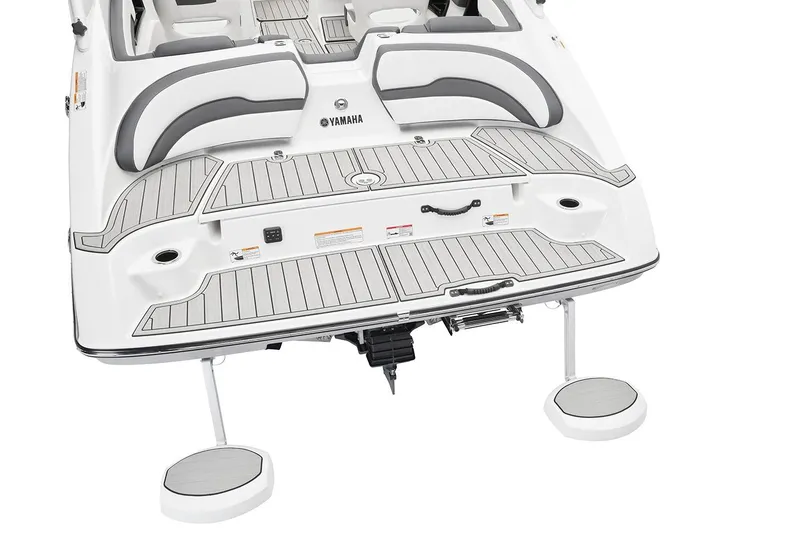 Slide: The Image of Manufacturer Provided Image: 2026 Yamaha Boats 195S swim platform with sleek design and integrated seating. - 9