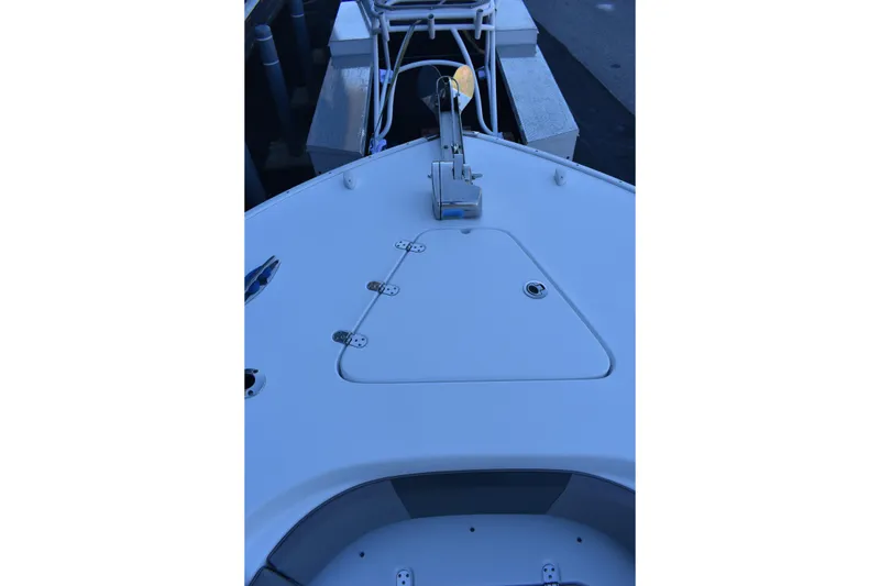 Slide: The Image of 2021 Cape Horn 36 XS boat deck with anchor and hatch. - 10