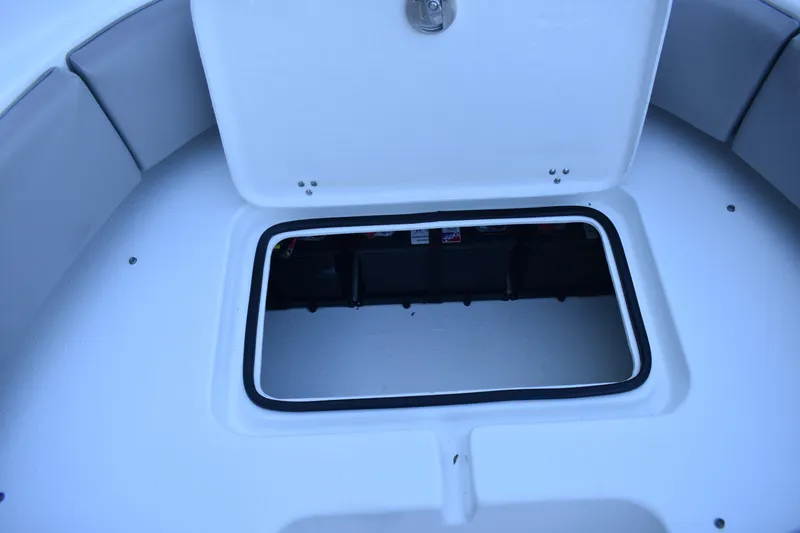 Slide: The Image of Open storage compartment on 2021 Cape Horn 36 XS boat deck. - 15