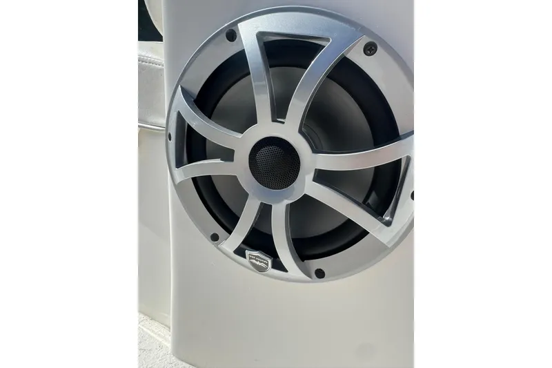 Slide: The Image of Close-up of a modern speaker on a 2023 Lagoon 14 boat. - 6