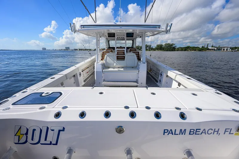 Slide: The Image of 2024 Everglades 455 Center Console boat on water, Palm Beach, Florida. - 37