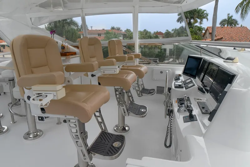 Slide: The Image of Hatteras 80 Gallopin- Flybridge Helm - 64