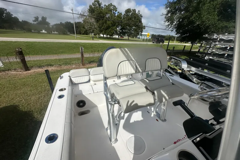 Slide: The Image of 2023 Sea Fox 228 Commander boat interior with dual seating and steering console. - 19
