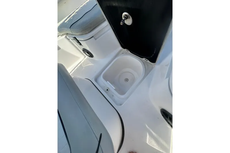 Slide: The Image of 2023 Sea Fox 228 Commander boat interior with storage compartment open. - 44