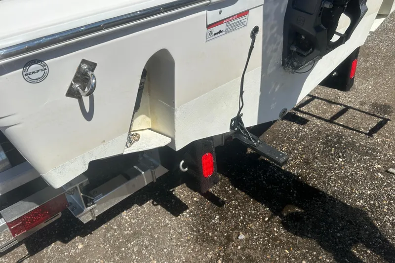 Slide: The Image of Rear view of 2023 Sea Fox 228 Commander boat on a trailer. - 61