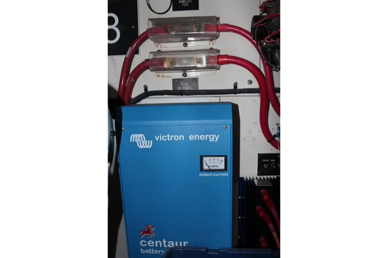 Slide: The Image of Victron Energy Centaur battery charger in 2005 Rampage 38 Express boat. - 38