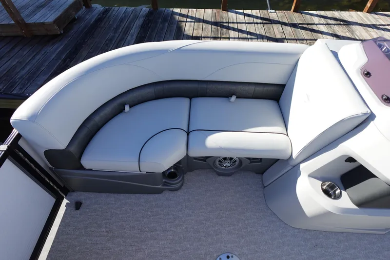 Slide: The Image of Luxurious seating on 2020 Tahoe Pontoon 2485 LTZ Rear Lounger boat. - 33