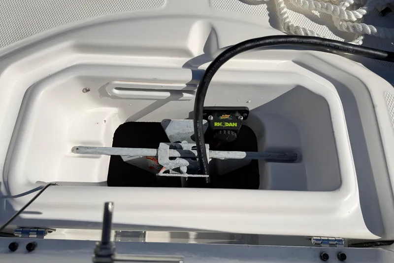 Slide: The Image of Anchor compartment of 2023 Clearwater 2200 CC boat with Rhodan system. - 20