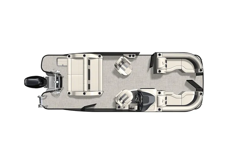 Slide: The Image of Top view of 2023 Barletta Lusso 23UC pontoon boat layout. - 26