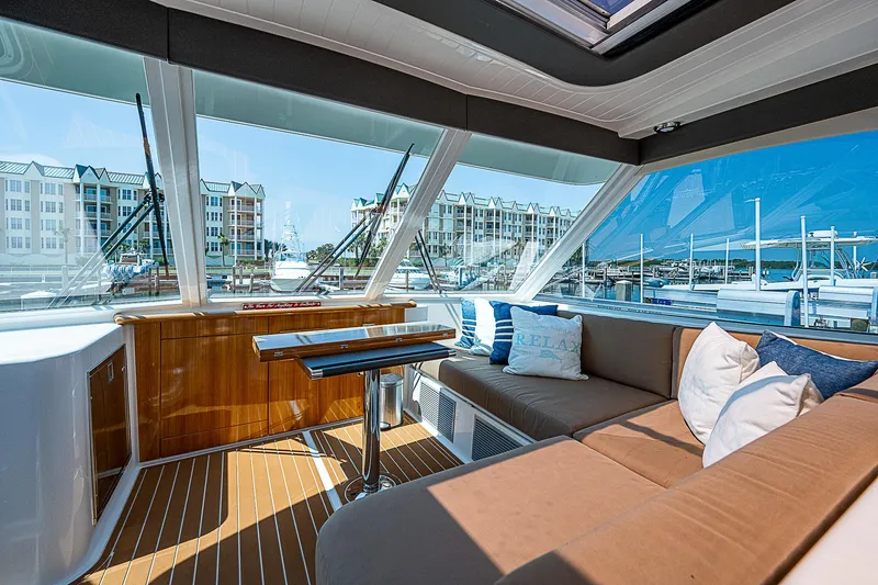 Slide: The Image of 2014 Maritimo 470 Offshore Convertible yacht bathroom with modern fixtures. - 19