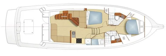 Slide: The Image of 2014 Maritimo 470 Offshore Convertible yacht deck with seating and storage. - 24