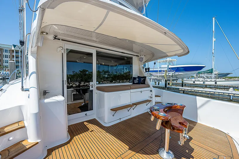 Slide: The Image of Security camera inside 2014 Maritimo 470 Offshore Convertible yacht. - 26