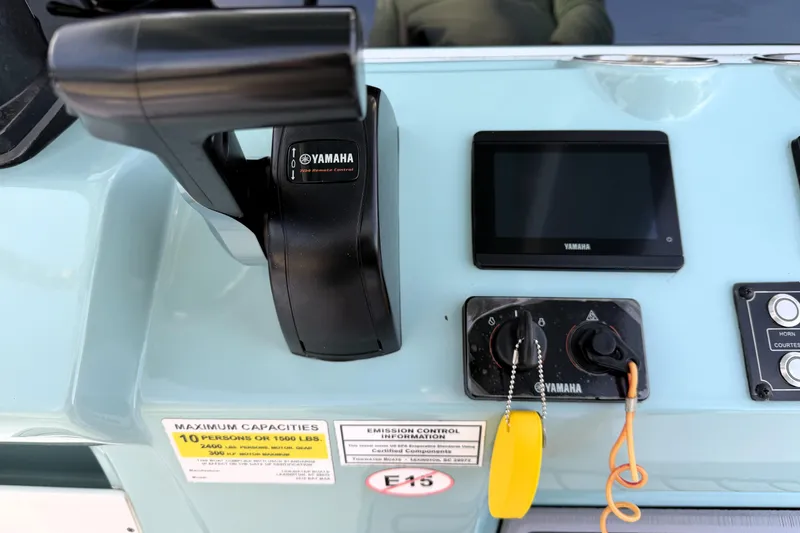 Slide: The Image of Control panel of 2023 Tidewater 2410 Bay Max boat with Yamaha components. - 41