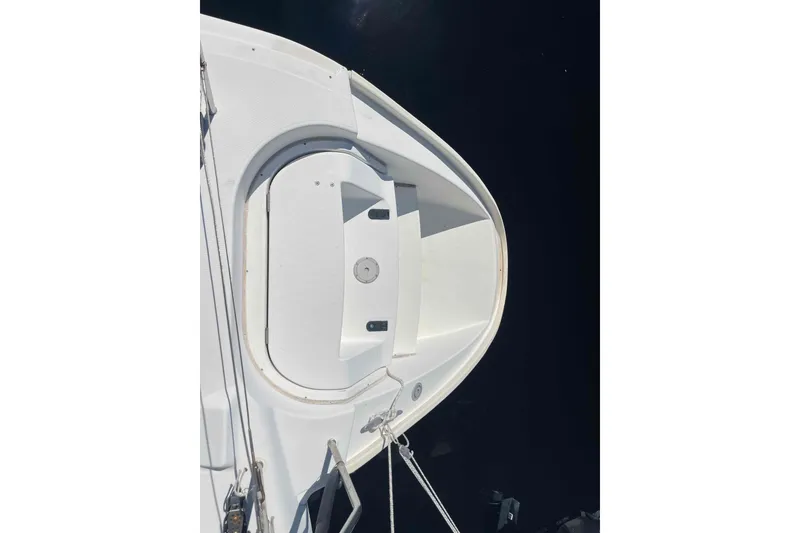 Slide: The Image of Winch and rope clutches on 2003 Lagoon 410-S2 catamaran deck. - 66