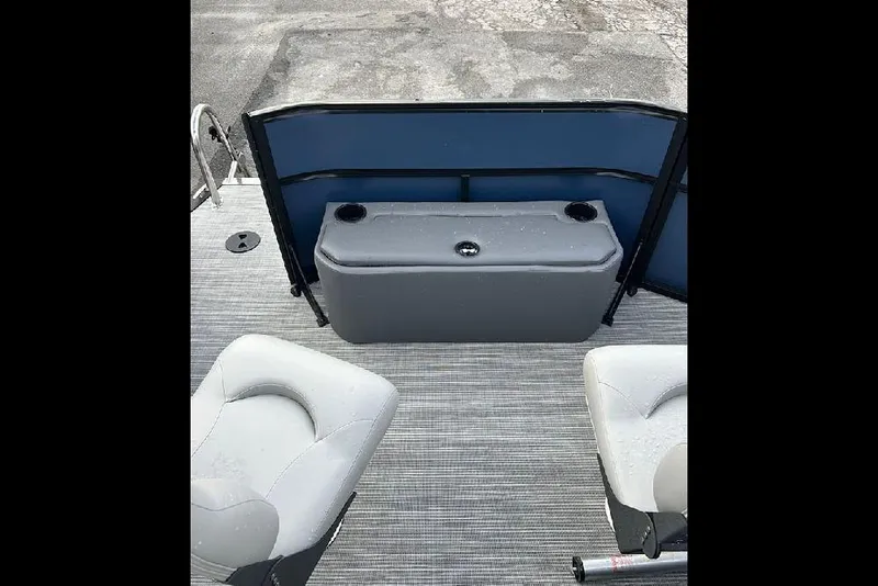 Slide: The Image of Interior of 2025 Viaggio Lago V-R boat with seating and storage. - 25