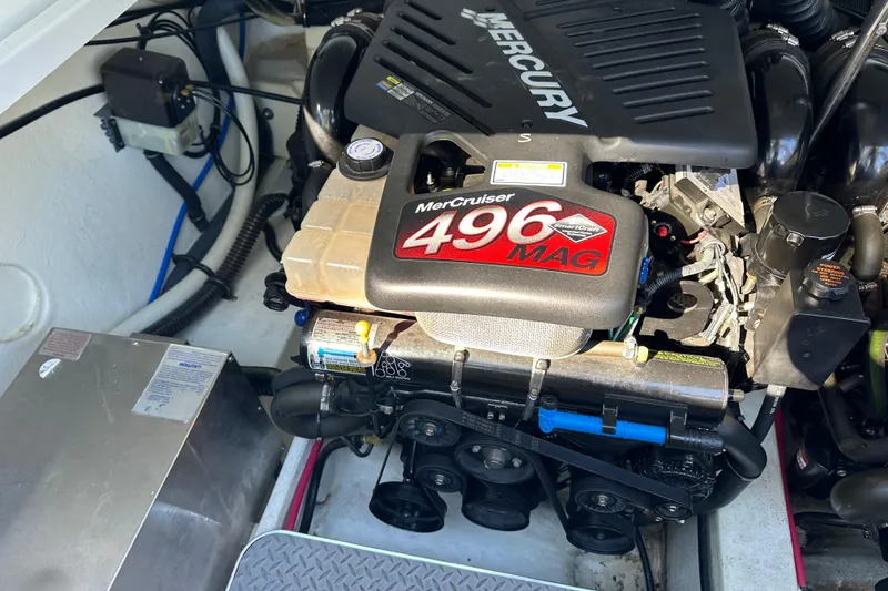 Slide: The Image of Engine compartment of a 2004 Formula 330 Sun Sport with MerCruiser 496 MAG engine. - 26