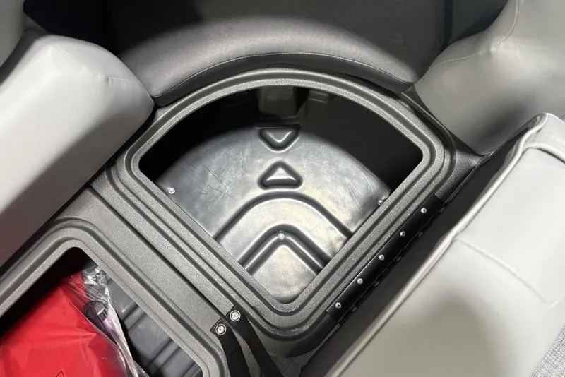 Slide: The Image of Storage compartment in 2026 Sun Tracker PARTY BARGE® 20 DLX pontoon boat. - 8