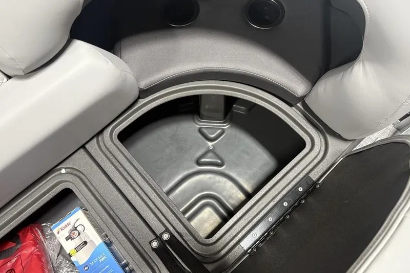 Slide: The Image of Storage compartment in 2026 Sun Tracker Party Barge 22 XP3 pontoon boat. - 15