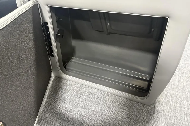 Slide: The Image of Storage compartment in 2026 Sun Tracker Party Barge 22 XP3, featuring sleek interior design. - 19