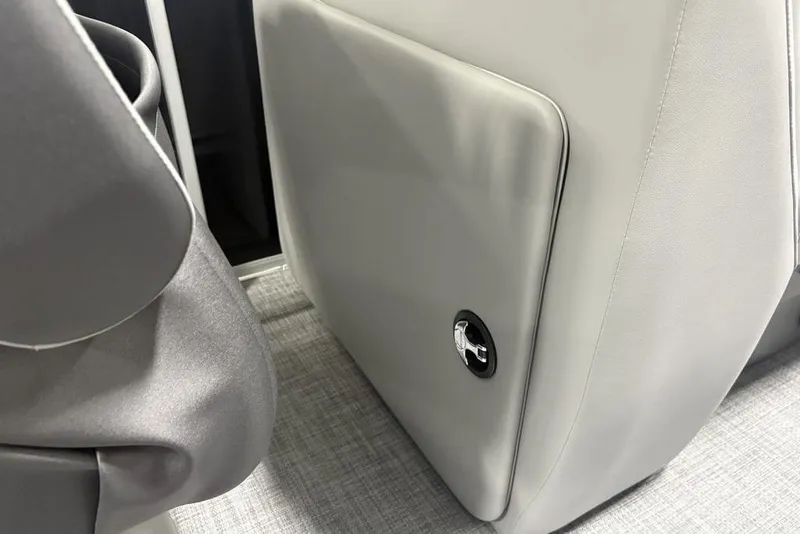 Slide: The Image of 2026 Sun Tracker Party Barge 22 XP3 interior detail with sleek, modern upholstery. - 25