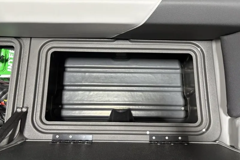 Slide: The Image of Storage compartment of 2026 Sun Tracker Party Barge 22 XP3 pontoon boat. - 29