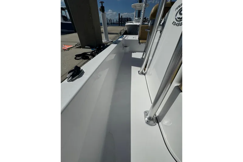 Slide: The Image of 2021 Sportsman Tournament 234 SBX Bay Boat interior with sleek design and modern features. - 12